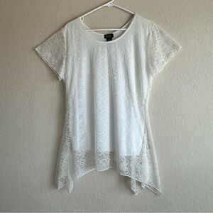 Shannon Ford New York Women`s Top Size X-Large Ivory Lace Sheer Romantic Boho